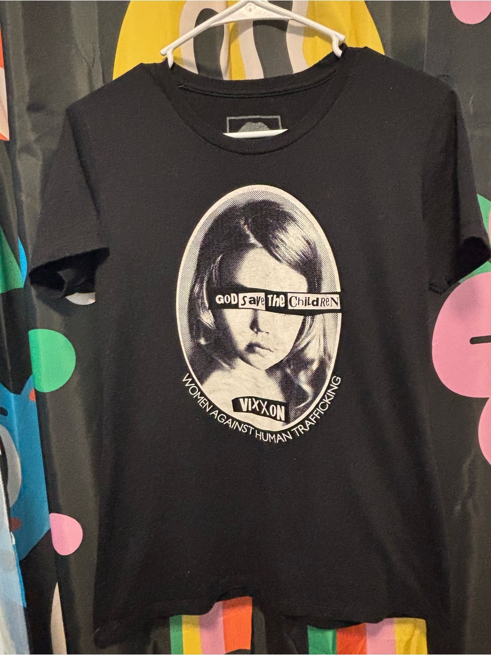 DIXXON Black Graphic Tee with White Portrait Print